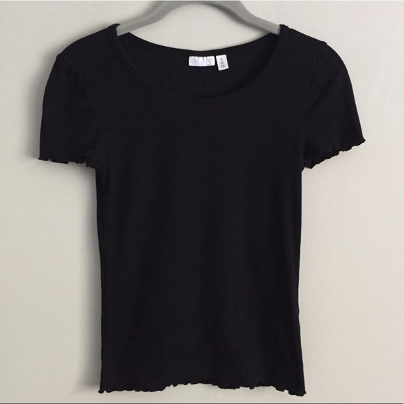 bp Tops - SOLD! BP Basic Ribbed Lettuce Edge Baby Tee